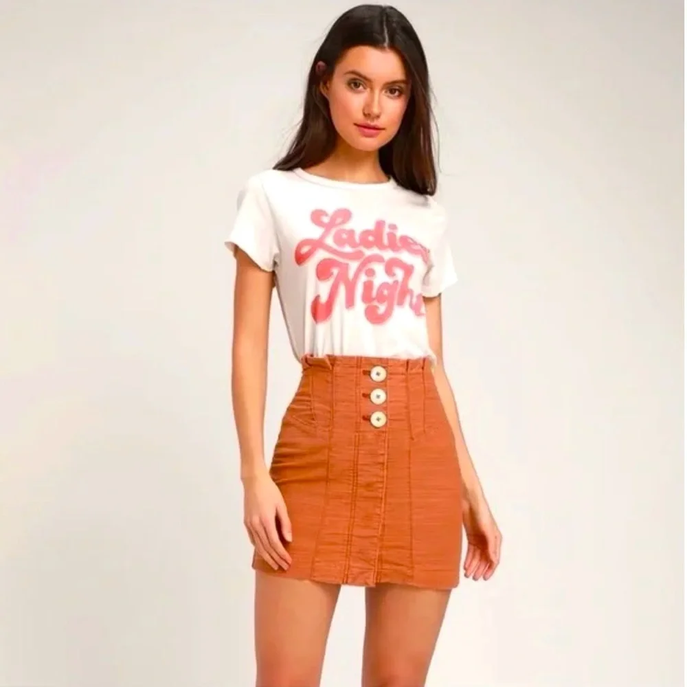 EUC FREE PEOPLE Every Minute, Every Hour Mini Skirt in Burnt Orange - Size 10